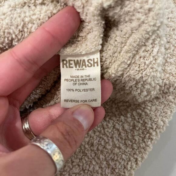 Rewash Cozycore Knit Soft Long Sleeve Sweater Scoop Neck Oatmeal Women’s Small - Picture 4 of 5